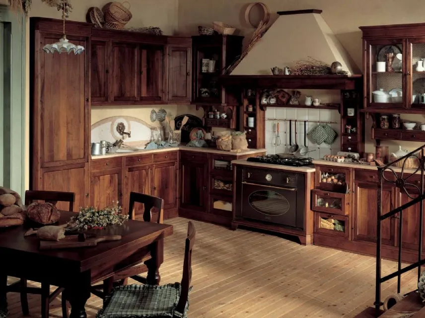 Cucina Classica con penisola in legno laccato grigio opaco Mia 02 di Dibiesse